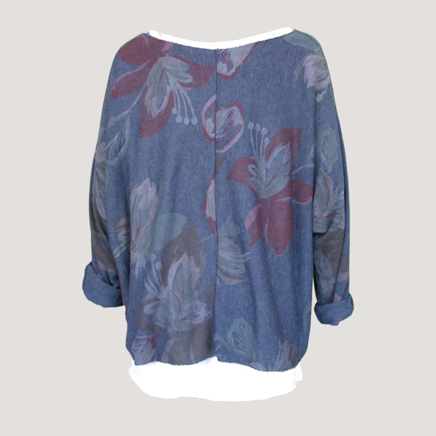 Alva Mönstrad Tröja Marinblå