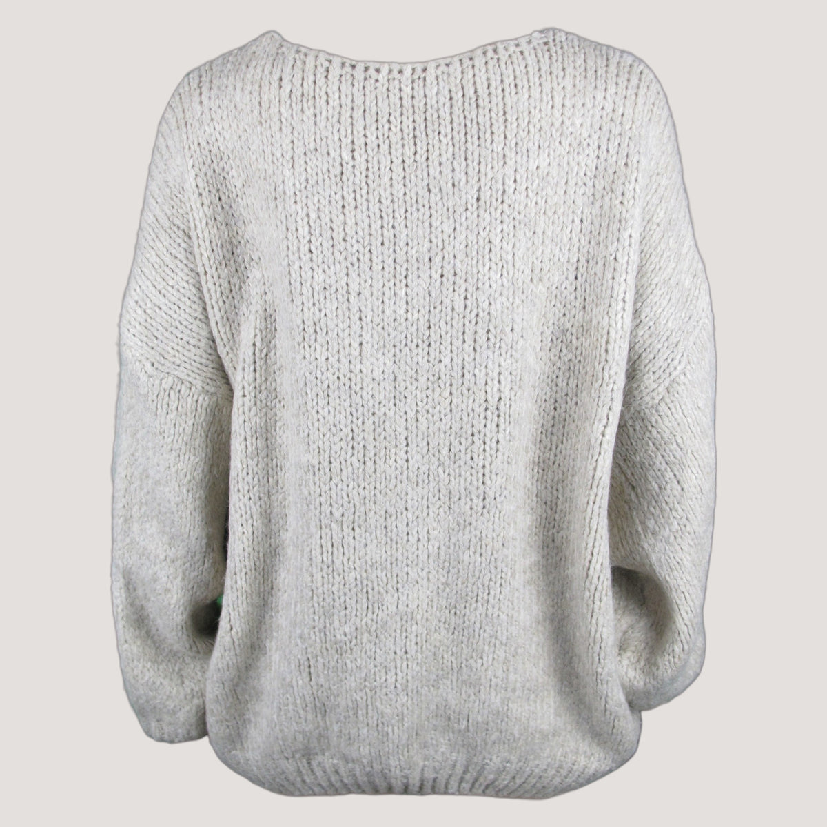 Selma Stickad Tröja Beige