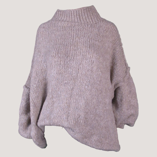 Elin Stickad Tröja Beige