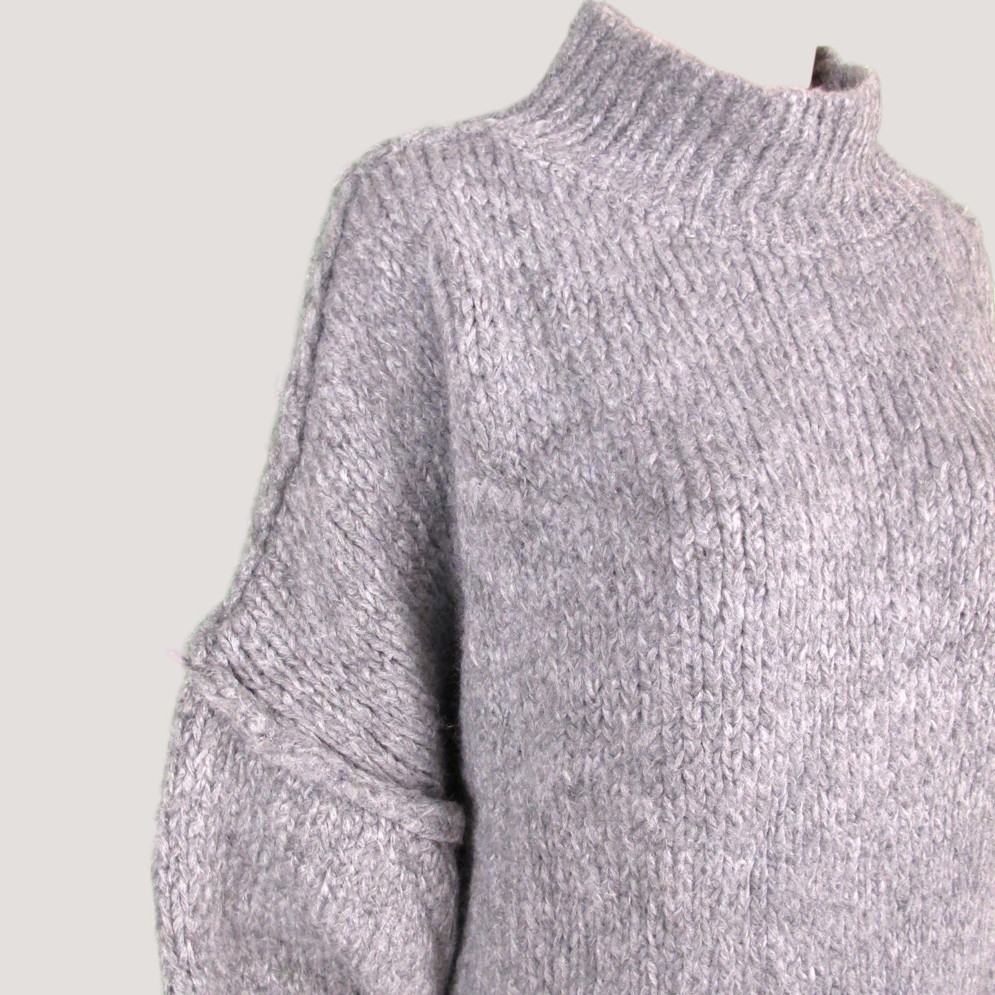 Elin Stickad Tröja Grå