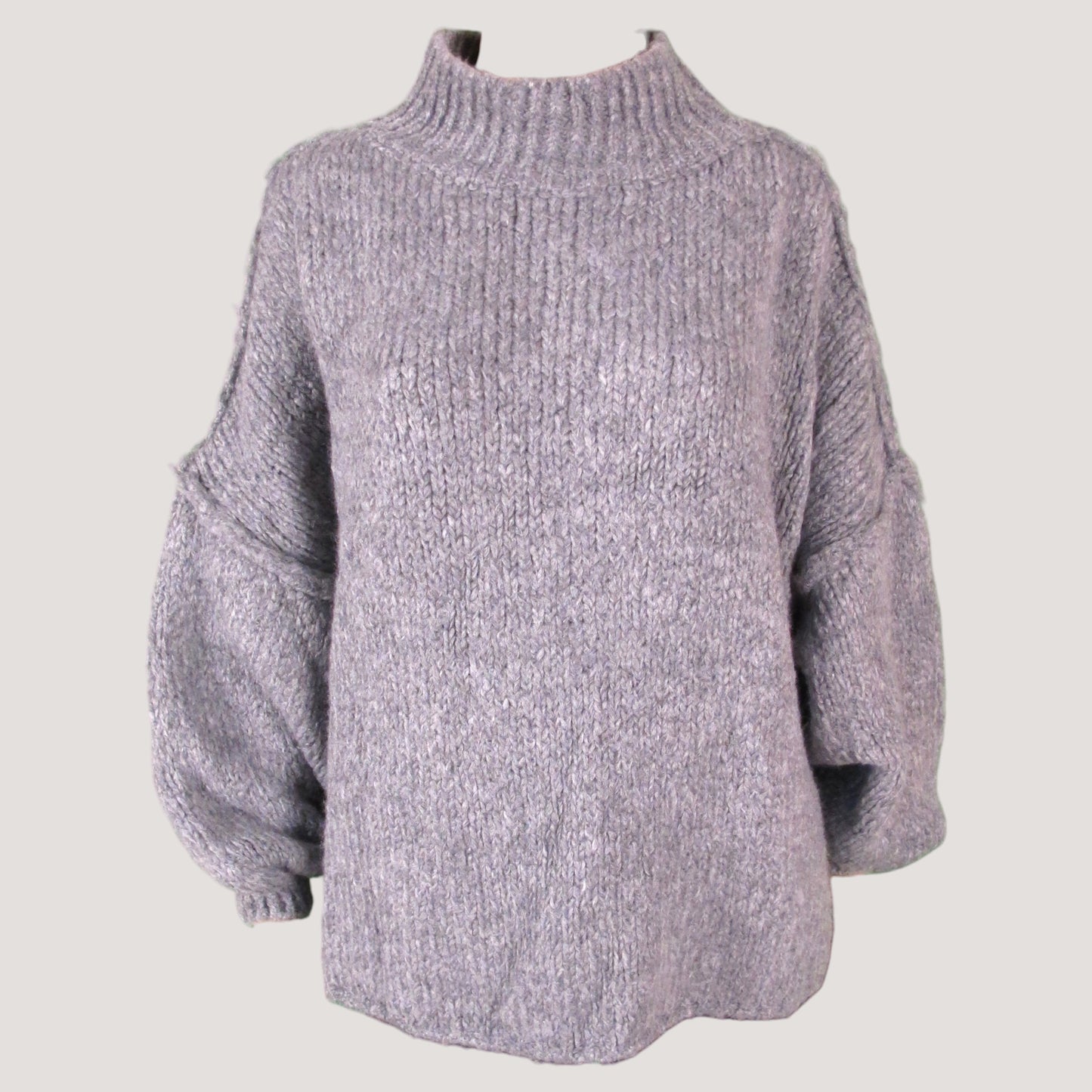 Elin Stickad Tröja Grå