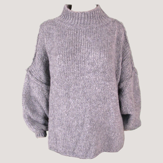 Elin Stickad Tröja Grå