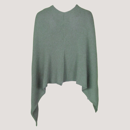 Hope Stickad Ull Poncho Grön