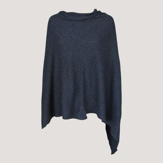 Hope Stickad Ull Poncho Mörk Grå