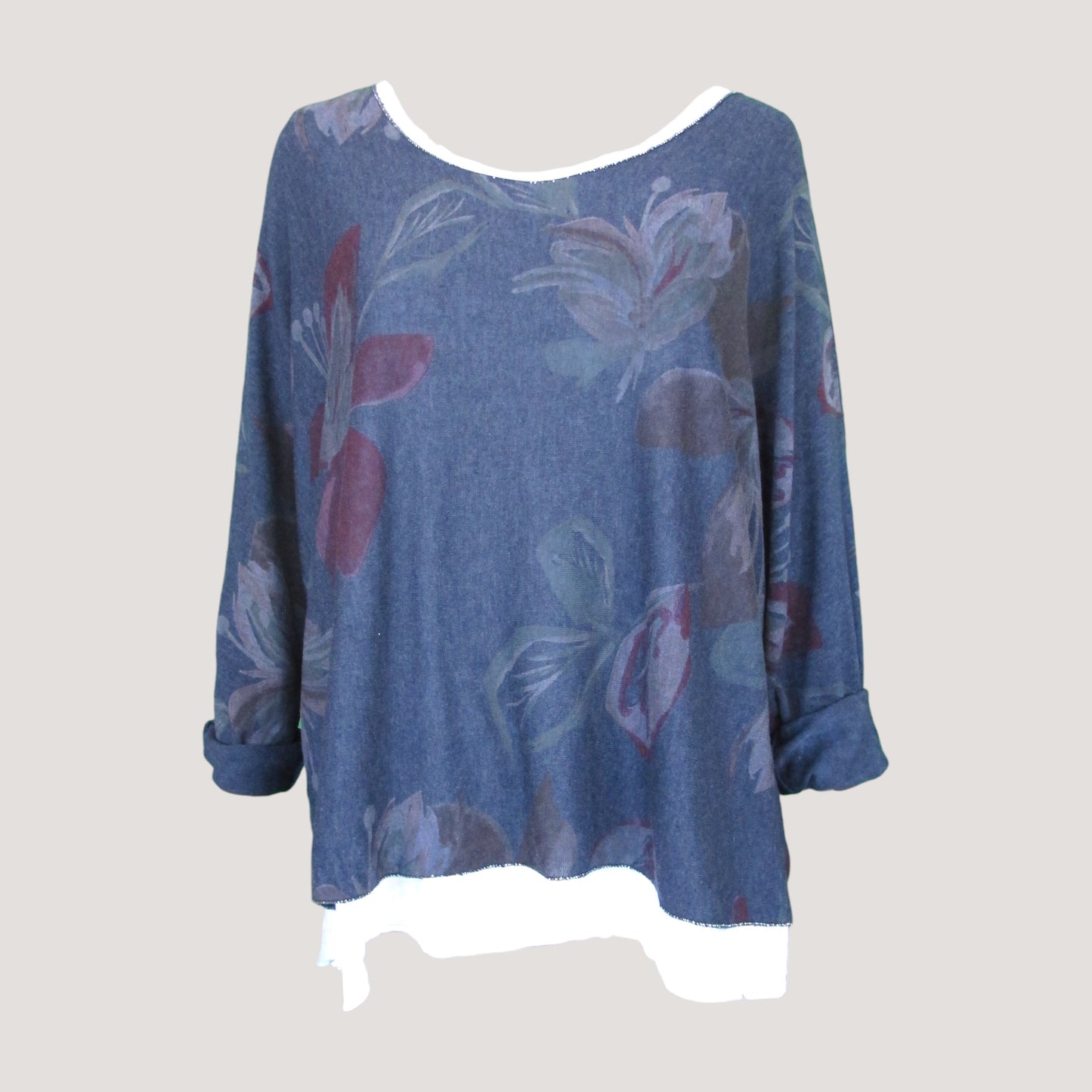 Alva Mönstrad Tröja Marinblå