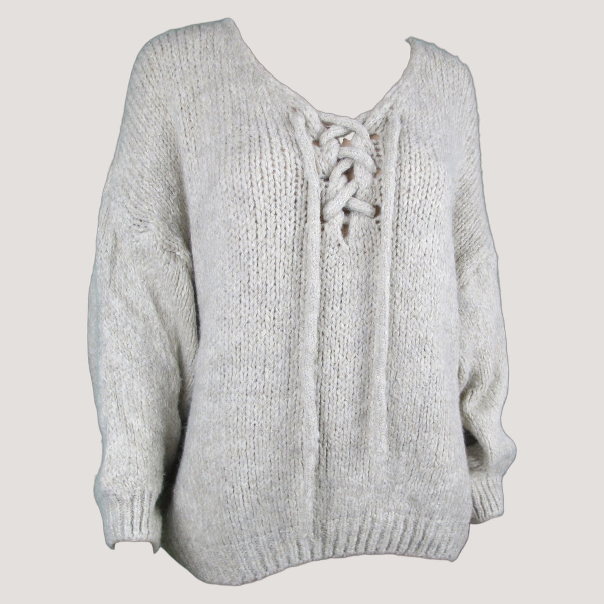 Selma Stickad Tröja Beige